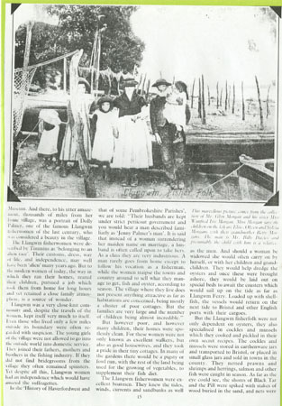 Information about life and work in Llangwm Pembrokeshire � three illustrations showing the reliance of fishing to maintain the village